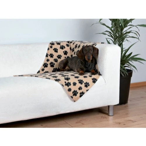 Trixie Beany fleecetæppe 100x70 cm – Beige med poter