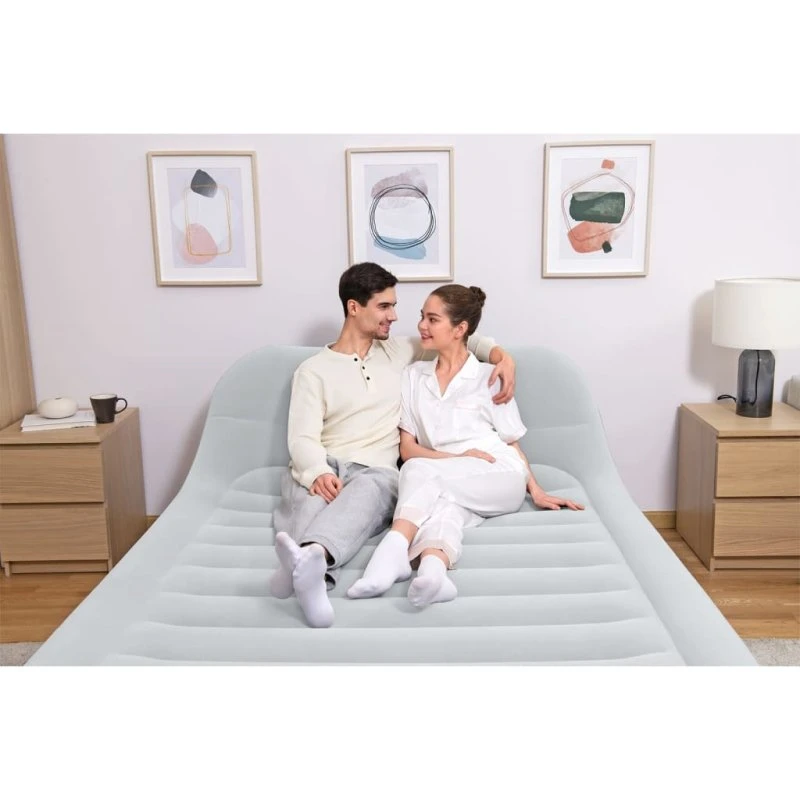 Bestway Luftmadras 226x152x84 cm med indbygget pumpe