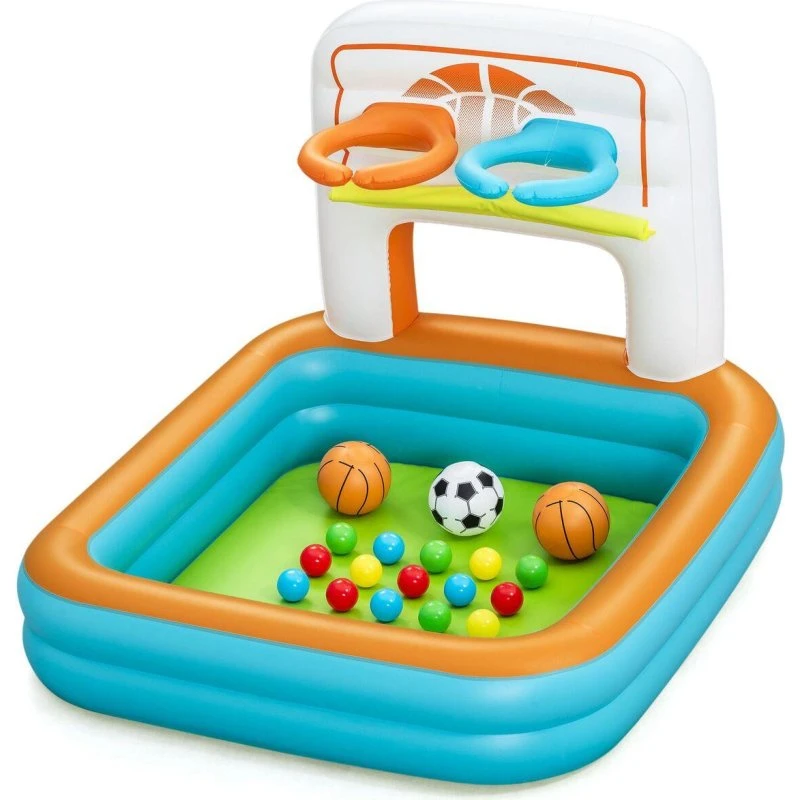 Bestway Kick N'Swish Oppustelig Børnepool 120x107x84 cm med Basket og Bolde