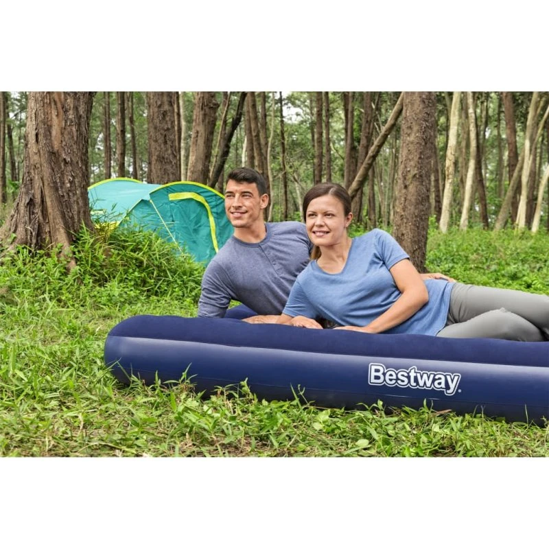 Bestway Luftmadras 67004 203x183x22 cm med Velourtop