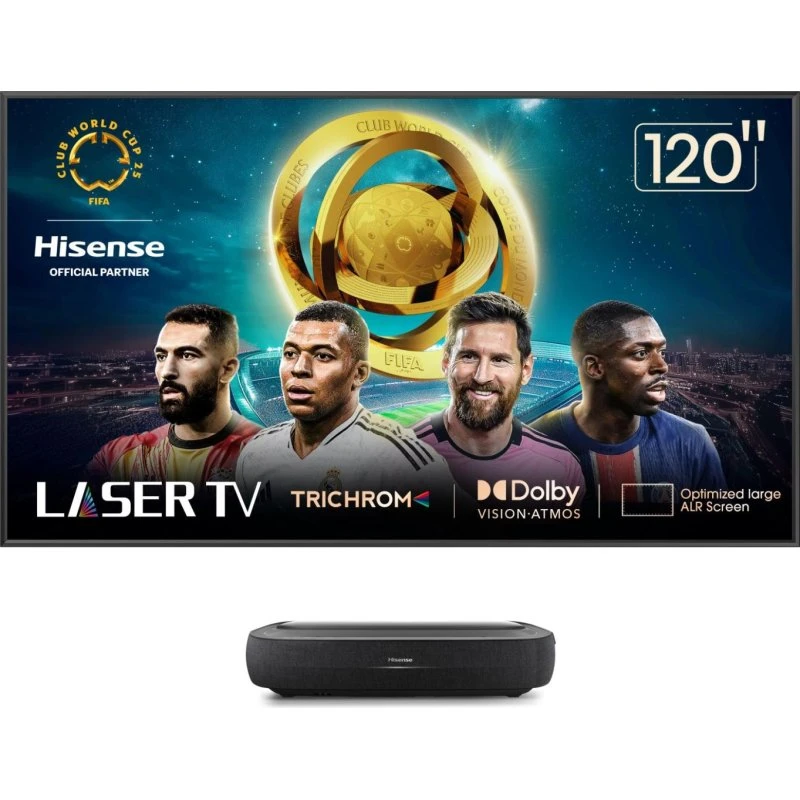 Hisense 120L9HA Ultra Short Throw Laserprojektor, 3000lm, UHD 4K, Sort