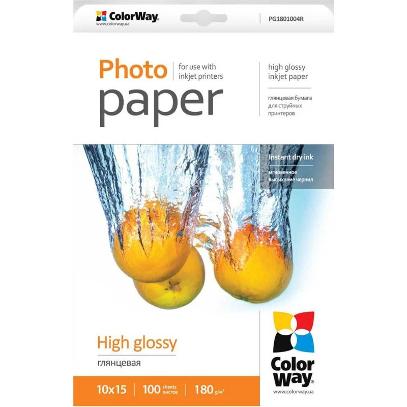 ColorWay High Glossy Fotopapir 180g 10x15cm 100 ark