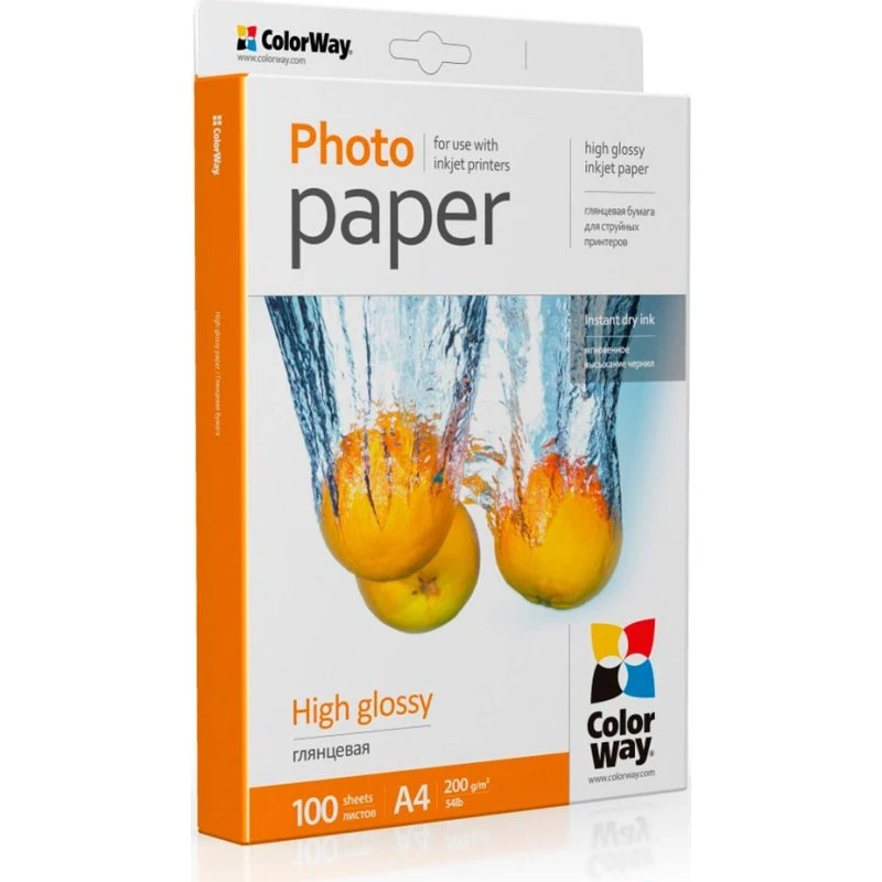 ColorWay High Glossy Fotopapir 200g A4 100 ark