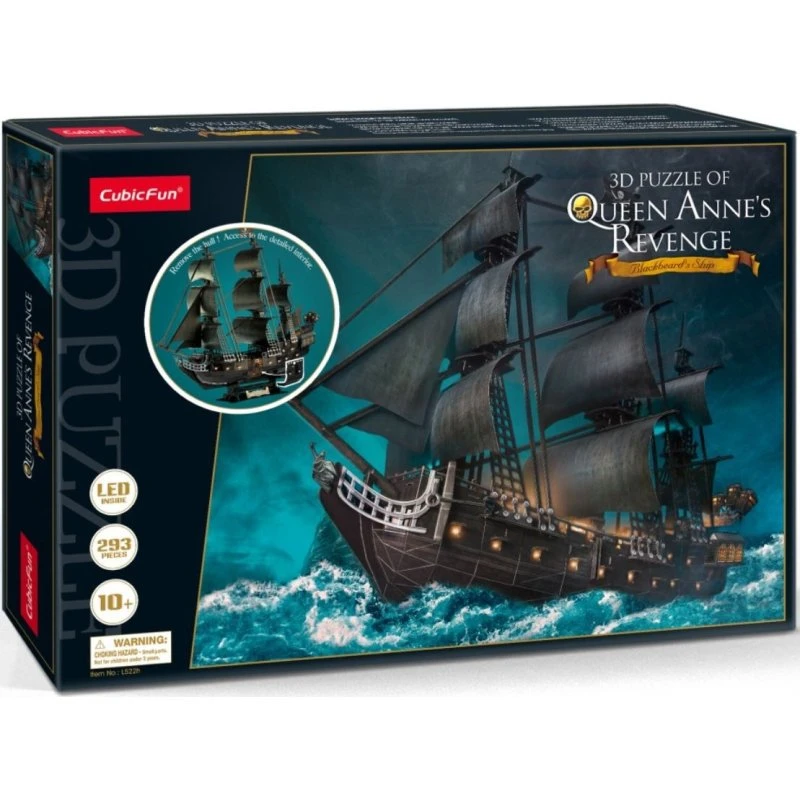 CubicFun 3D Puslespil Queen Anne's Revenge (LED) - 293 Brikker