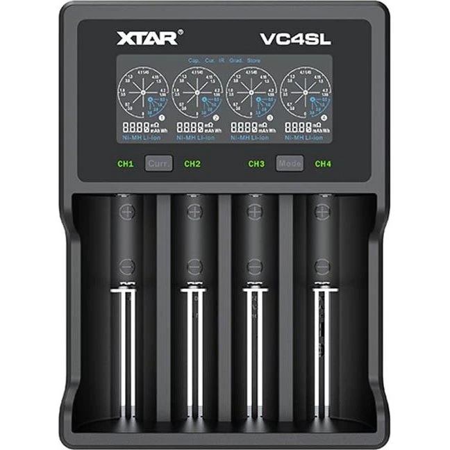 XTAR VC4SL Batterioplader, 4-slot til Li-ion, NiMH & NiCd