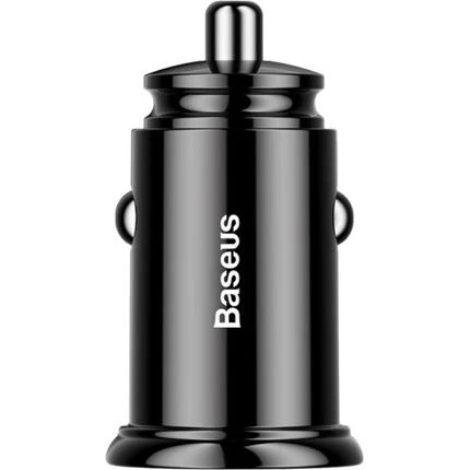 Baseus Bilstrømsadapter 30W, 2 USB, QC 3.0, sort