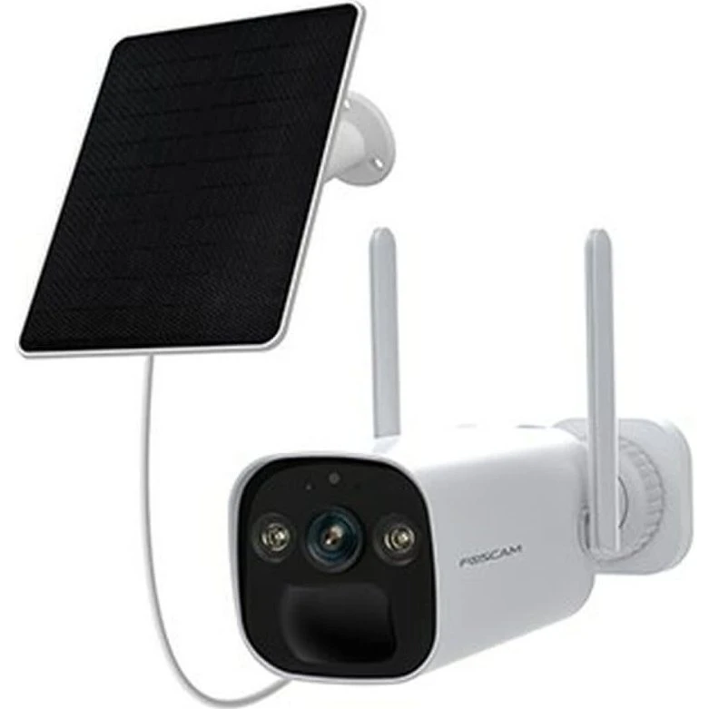 Foscam BP4 Overvågningskamera med Solcellepanel – 4MP, 2K, IP66, Hvid