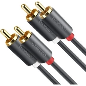 Ugreen 10520 RCA-kabel, 5 m, sort, guldpladeret