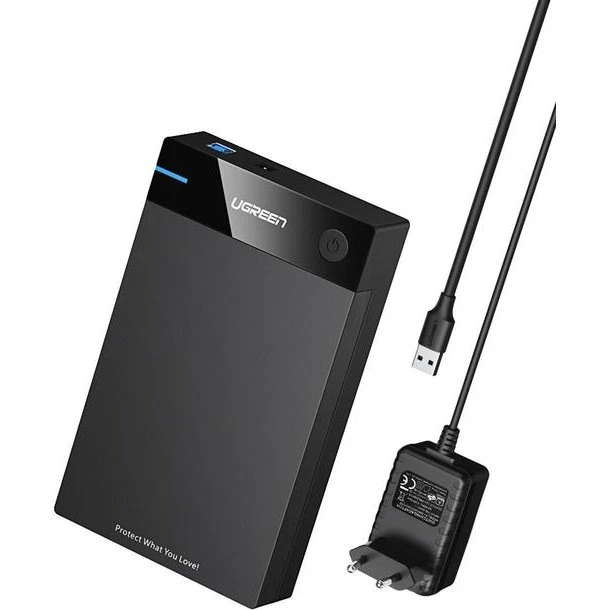 Ugreen 50422 HDD/SSD-kabinet 2,5/3,5" USB 3.2 Gen 1, sort