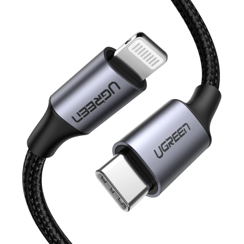 UGREEN USB-C til Lightning 1m, Sort, MFi-certificeret
