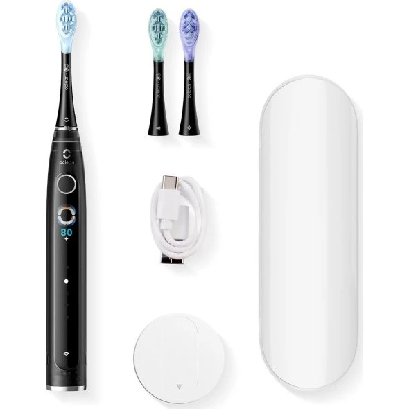 Oclean X Pro 20 S Elektrisk Tandbørste, Sort, 4 Tilstande, USB-C