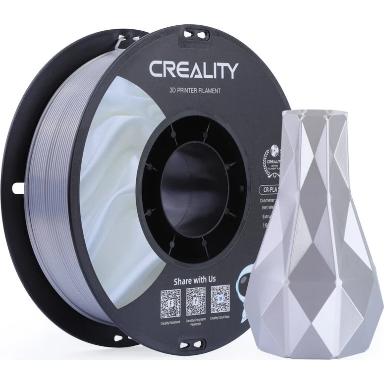 Creality CR-Silk 3D Filament, 1.75mm, 1kg, Sølv