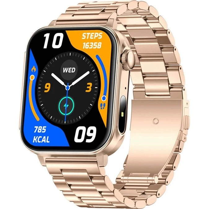 Colmi P80 Smartwatch i Stål Guld, 1,83" HD, Bluetooth, 100 Sportstilstande