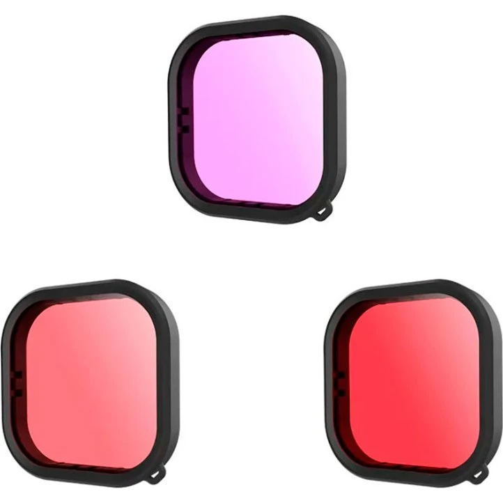 Telesin Vandtæt Filter Sæt til GoPro Hero 9/10/11/12 (3pk)