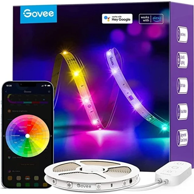 Govee RGBIC Basic Wi-Fi + Bluetooth LED Strip Lights 10 m