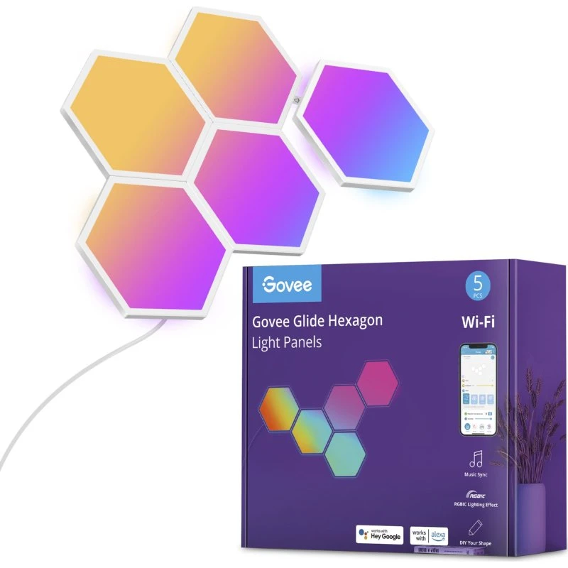 Govee Glide Hexa 5-pak RGBIC Lyspaneler