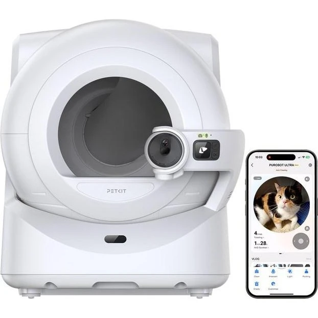 Petkit Purobot Ultra - Selvrensende Kattebakke, Hvid