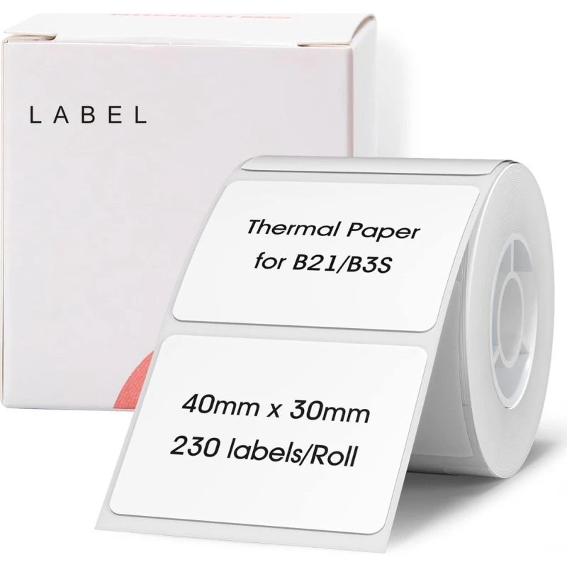 Niimbot B21 Termiske Etiketter 40x30mm, 230 stk, Hvid