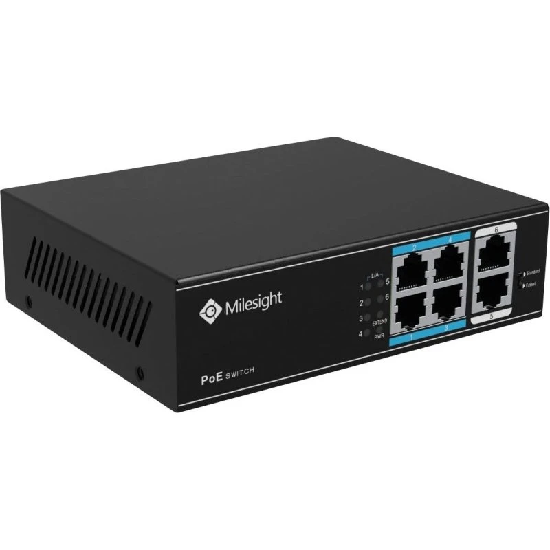 Milesight MS-S0204-EL 4-Port PoE+ Switch, 65 W