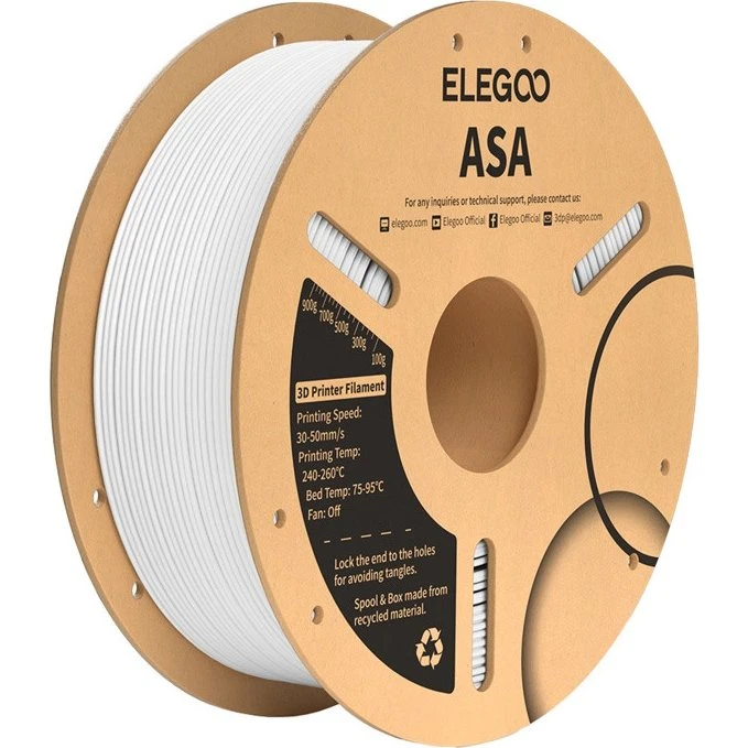 Elegoo ASA Filament Hvid 1.75mm 1kg