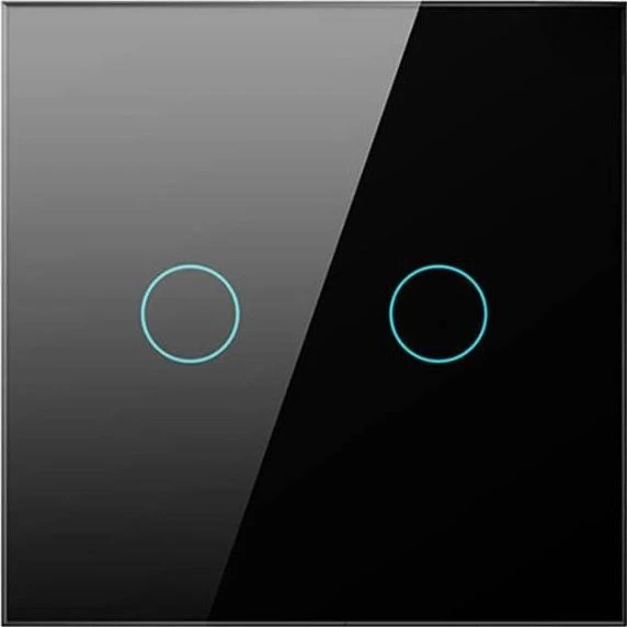 Avatto TS02-EU-B2 Smart Lyskontakt, WiFi, 2 Knapper, Sort