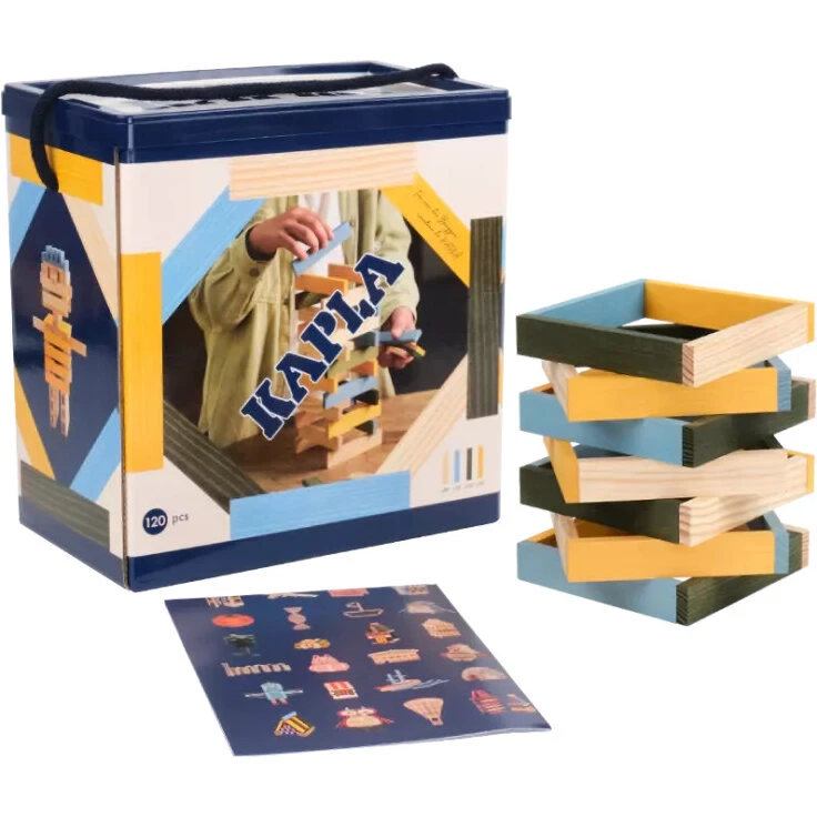 KAPLA 120 klodser - blå/gul/grøn