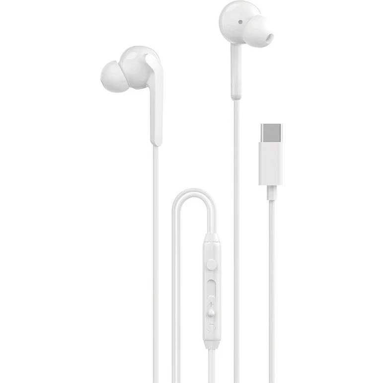 Dudao X3C+ USB-C In-Ear Hovedtelefoner, Hvid, 1,2 m