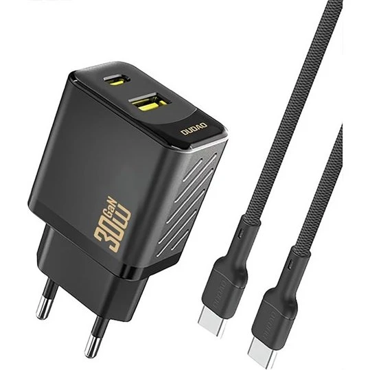 Dudao A27TCEU 30W GaN USB-C oplader med kabel - sort