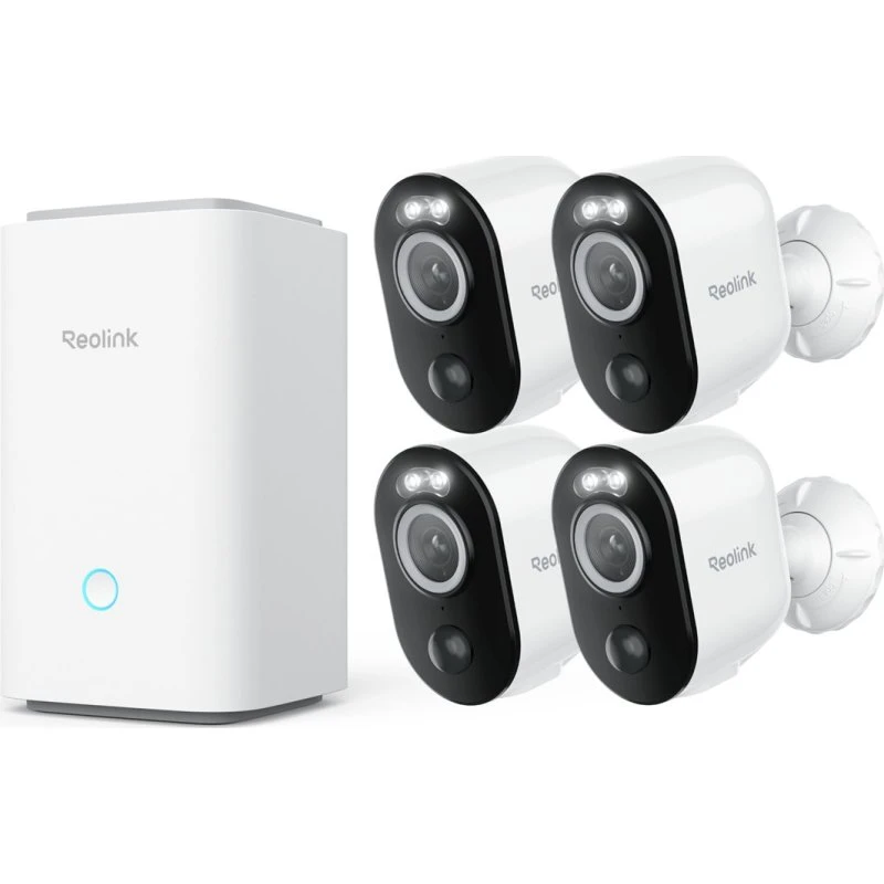 Reolink Home Hub med 4x Argus 3 Ultra-kamera, 4K, 8MP, Color Night Vision