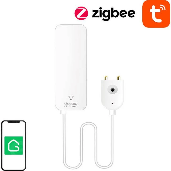 Gosund ST19 Vandlækage Sensor, ZigBee, Tuya Kompatibel, Hvid