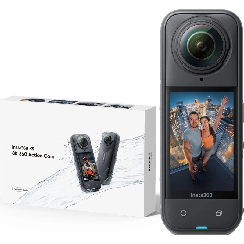 Insta360 X5 Motorcycle Bundle, 8K 360°, Sort