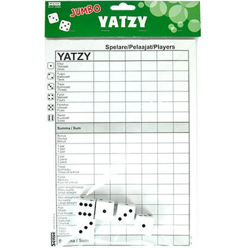 Sense Jumbo-Yatzy-spil – stor udgave