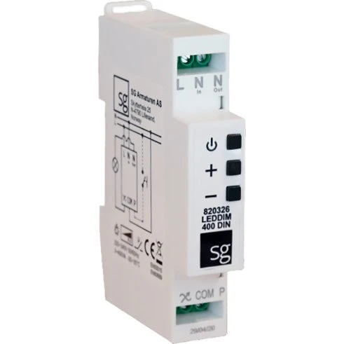 LEDDim 400 DIN Skinnedimmer, 2-pole