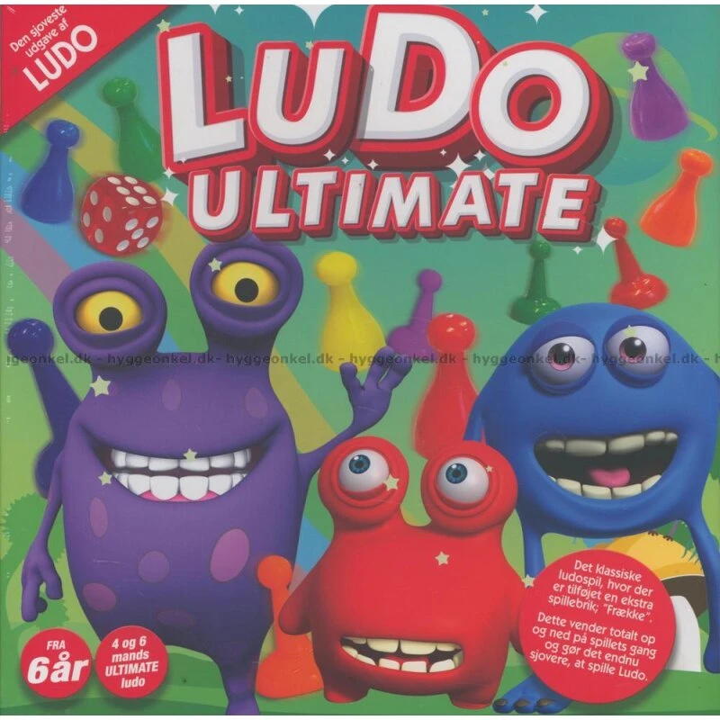 Ludo Ultimate - 4/6 spillere, 40x40 cm spilleplade