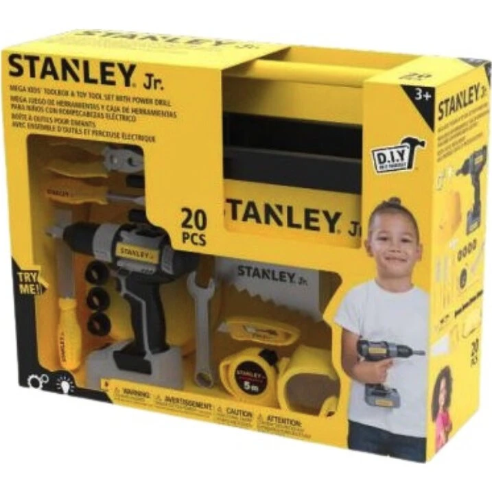 Stanley Jr. Værktøjssæt med Boremaskine og Opbevaringskasse - 3+ år