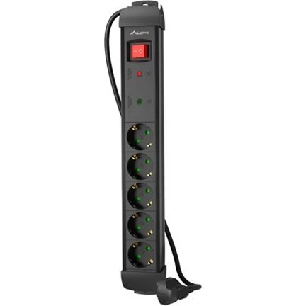 Lanberg SP1 Stikdåse 5-stik 10A 3m Sort
