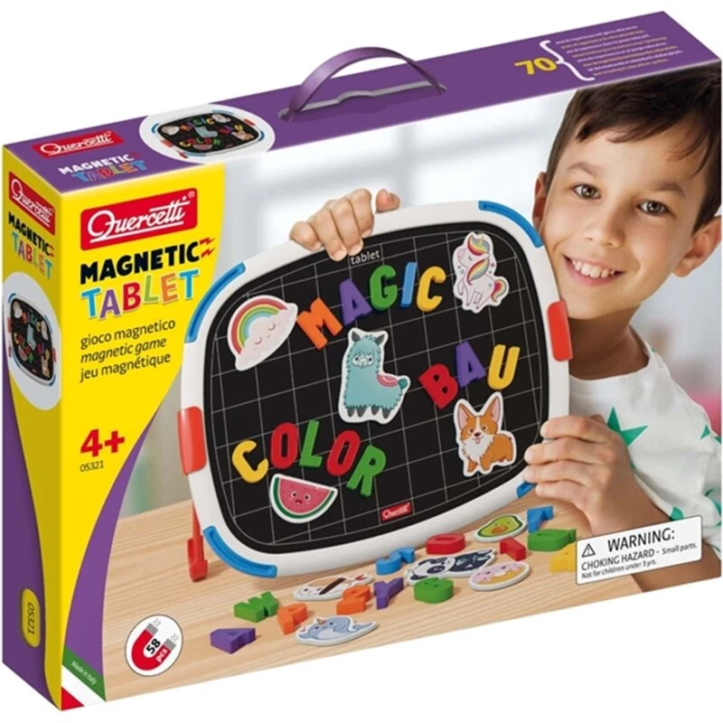 Quercetti 2-i-1 magnettavle med bogstaver 39x29 cm