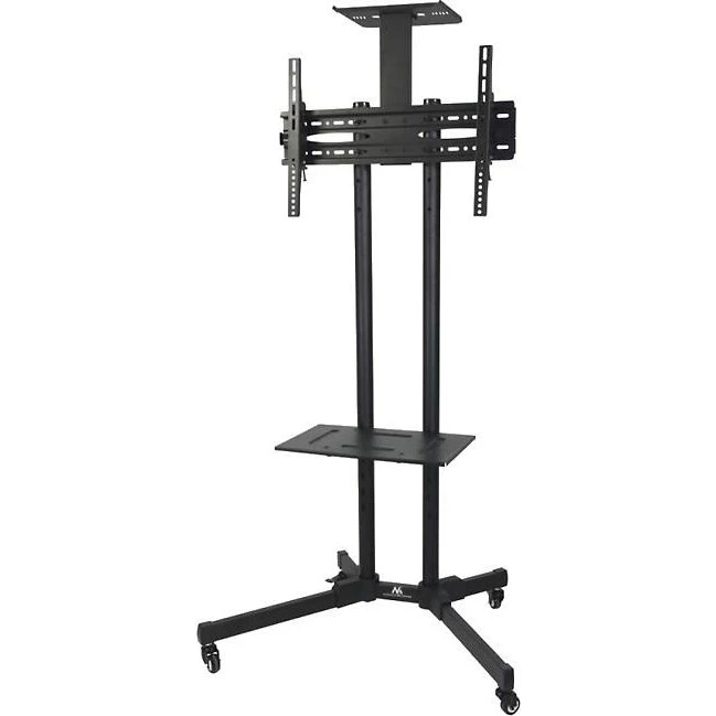 Maclean MC-661 TV-gulvstativ med hjul, 2 hylder, op til 55"
