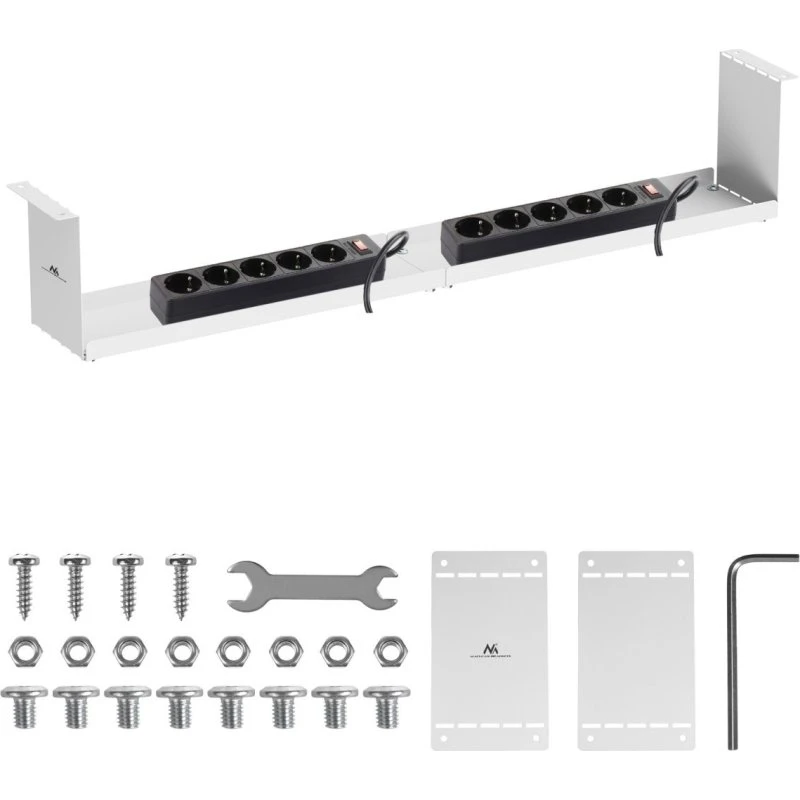 Maclean MC-107 W Kabelorganisator til Skrivebord, Hvid, Max 5kg