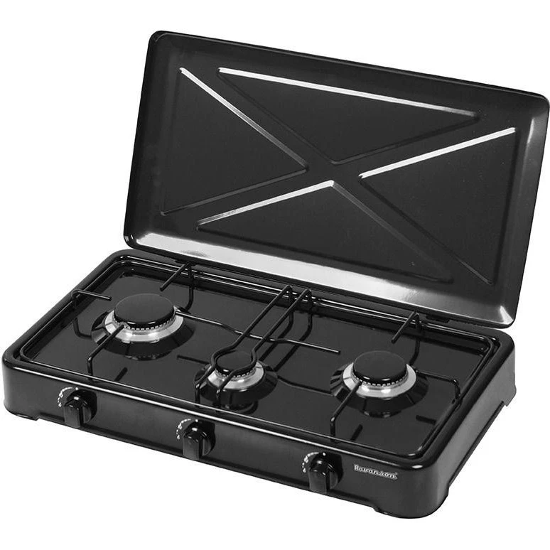 Ravanson K-03TB 3-zoners Gas Kogeplade, 60 cm, Sort