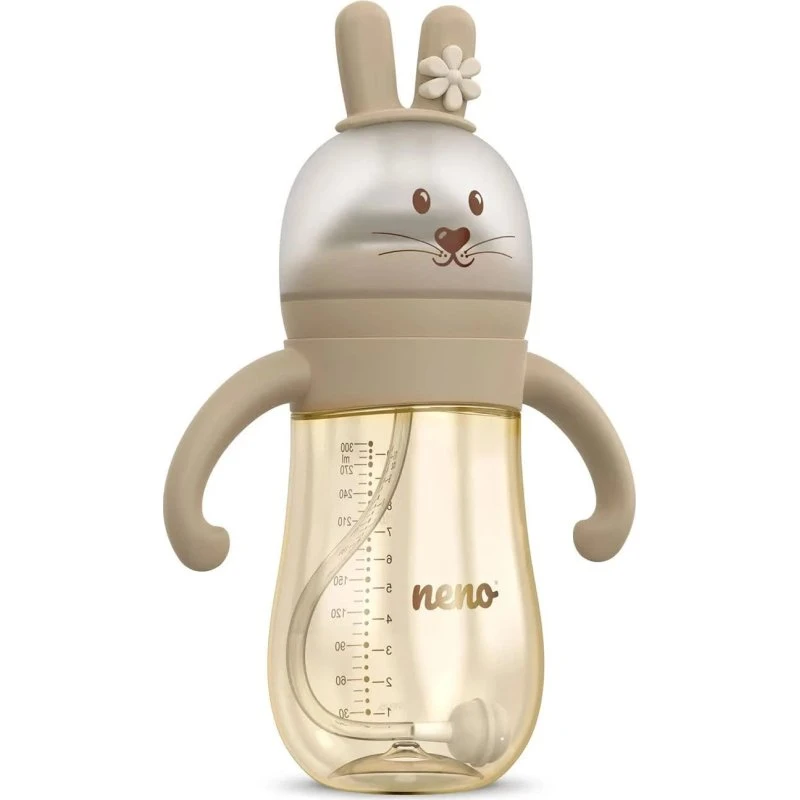 Neno 3-i-1 Sutteflaske 300ml Brun