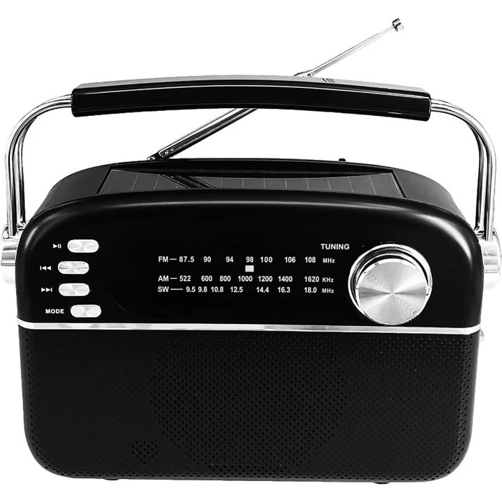 Manta RDI918 FM/AM/SW Bærbar Radio med Solcelle, Bluetooth og MP3