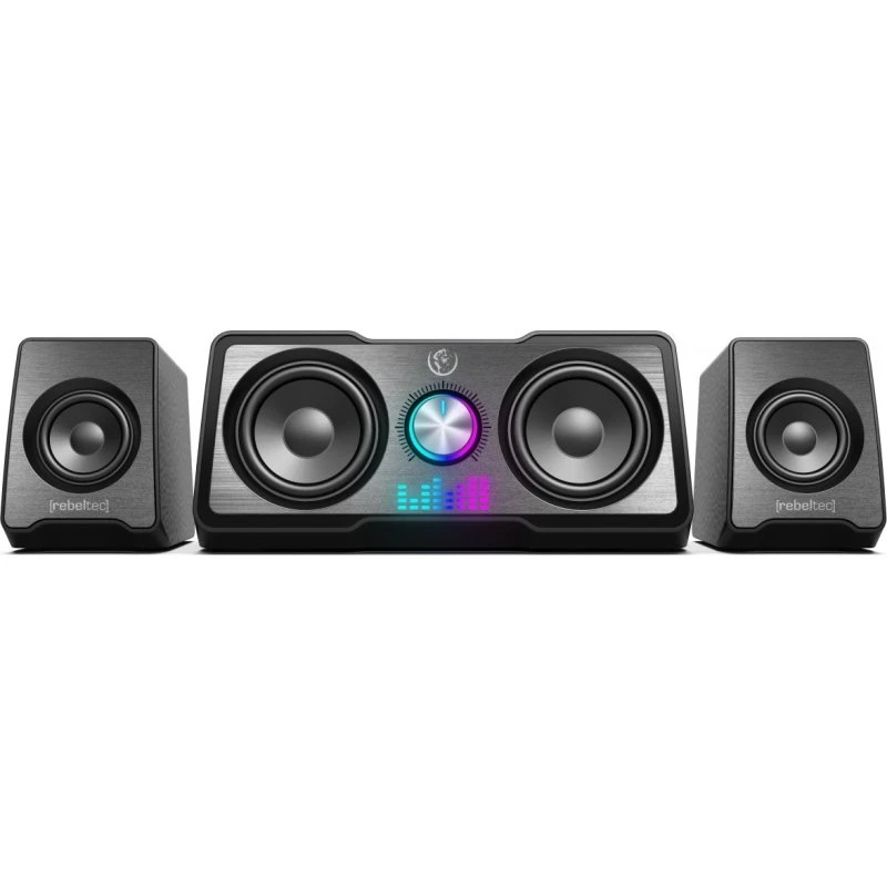 Rebeltec Rock 2.1 Højttaler med RGB-LED, Sort, USB-A