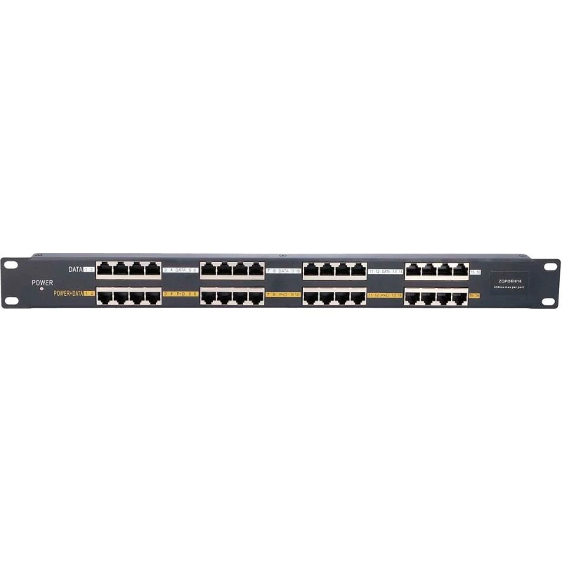 Extralink PoE Injector 16-port (1U) til rack