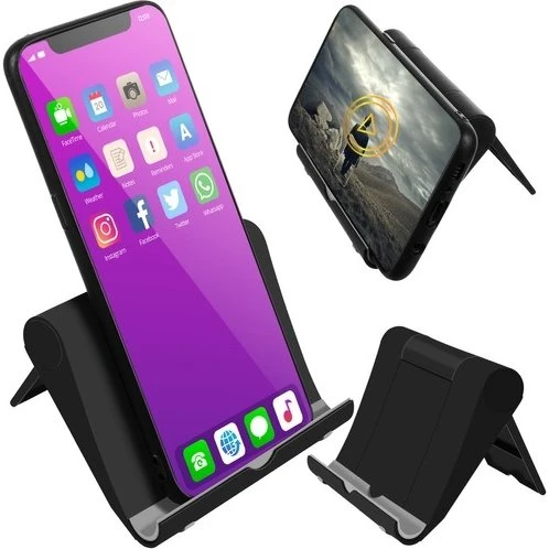 TecTake Bærbar Mobilholder, Sammenklappelig & Justerbar