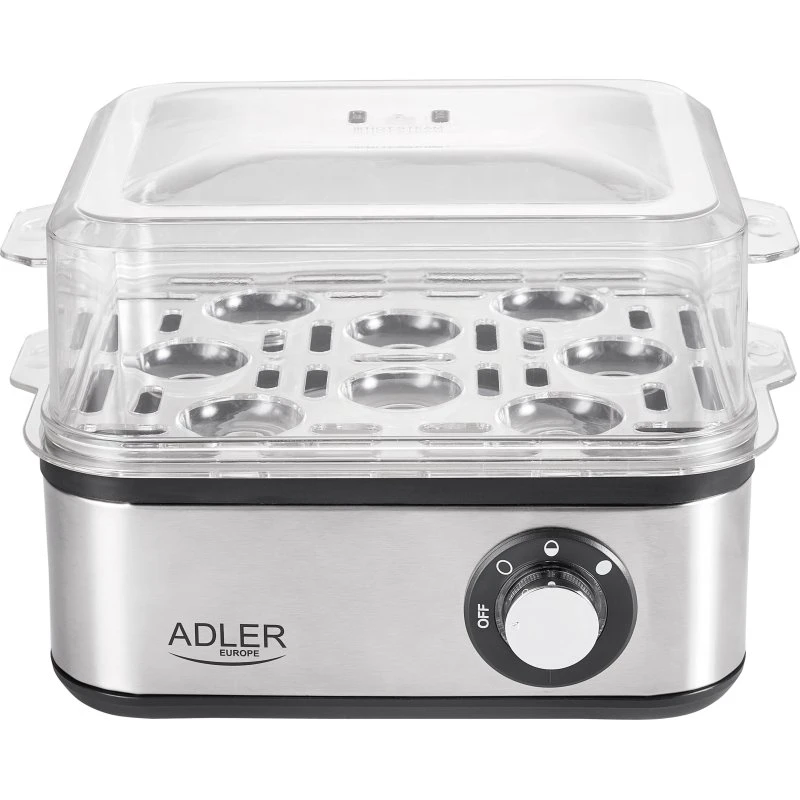 Adler Æggekoger 8 Æg, 500W, Automatisk Sluk, Rustfrit Stål