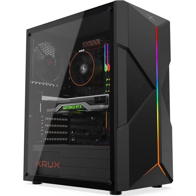 Krux ASTRAL PC-kabinet, sort, ATX/Micro-ATX/Mini-ITX