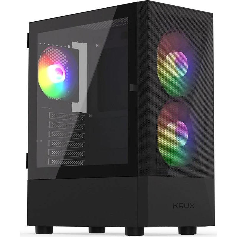 Krux Vako KRX0132 Sort PC-kabinet med hærdet glas og RGB