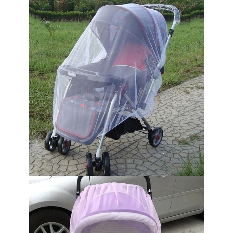Myggenet til barnevogn, elastisk, 140 cm, hvid