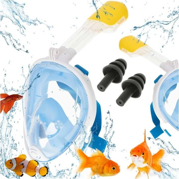Heladiving Snorkelmaske Fulddækkende S/M Blå